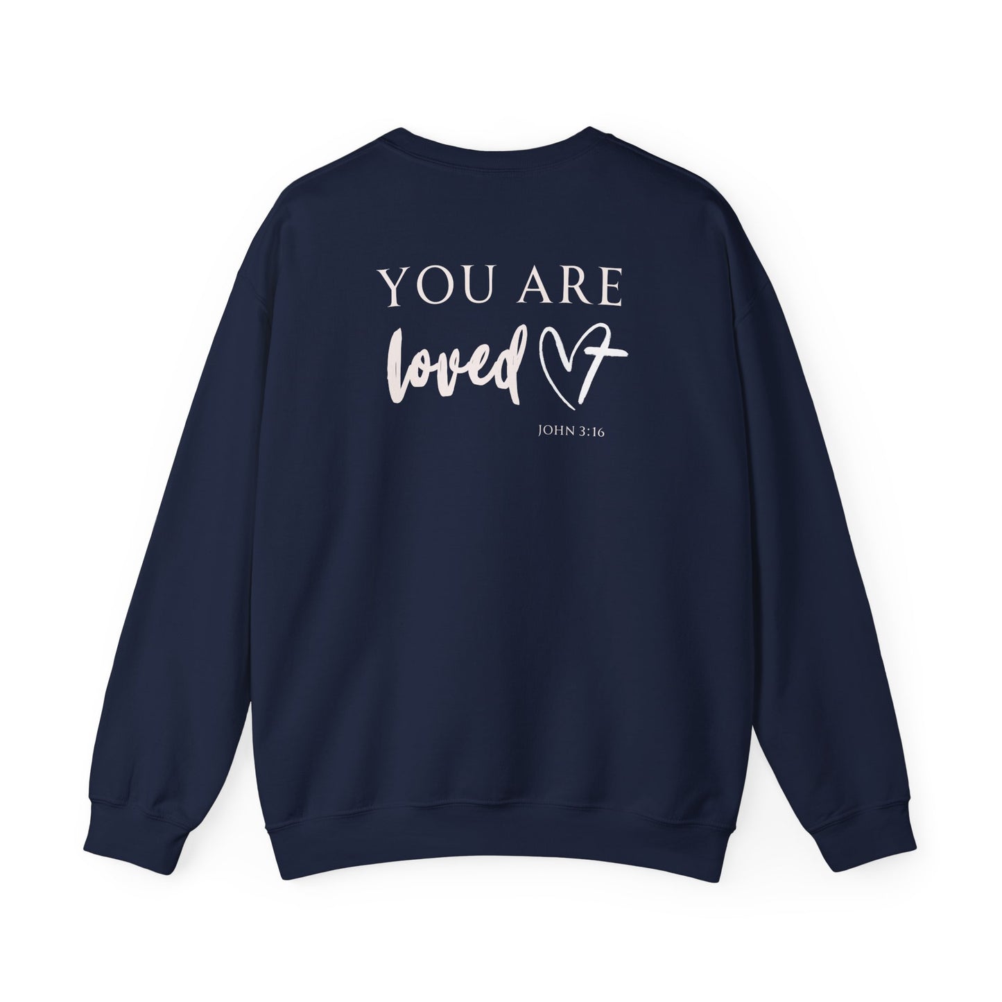 You Are Loved Heart with Cross Crewneck Sweatshirt