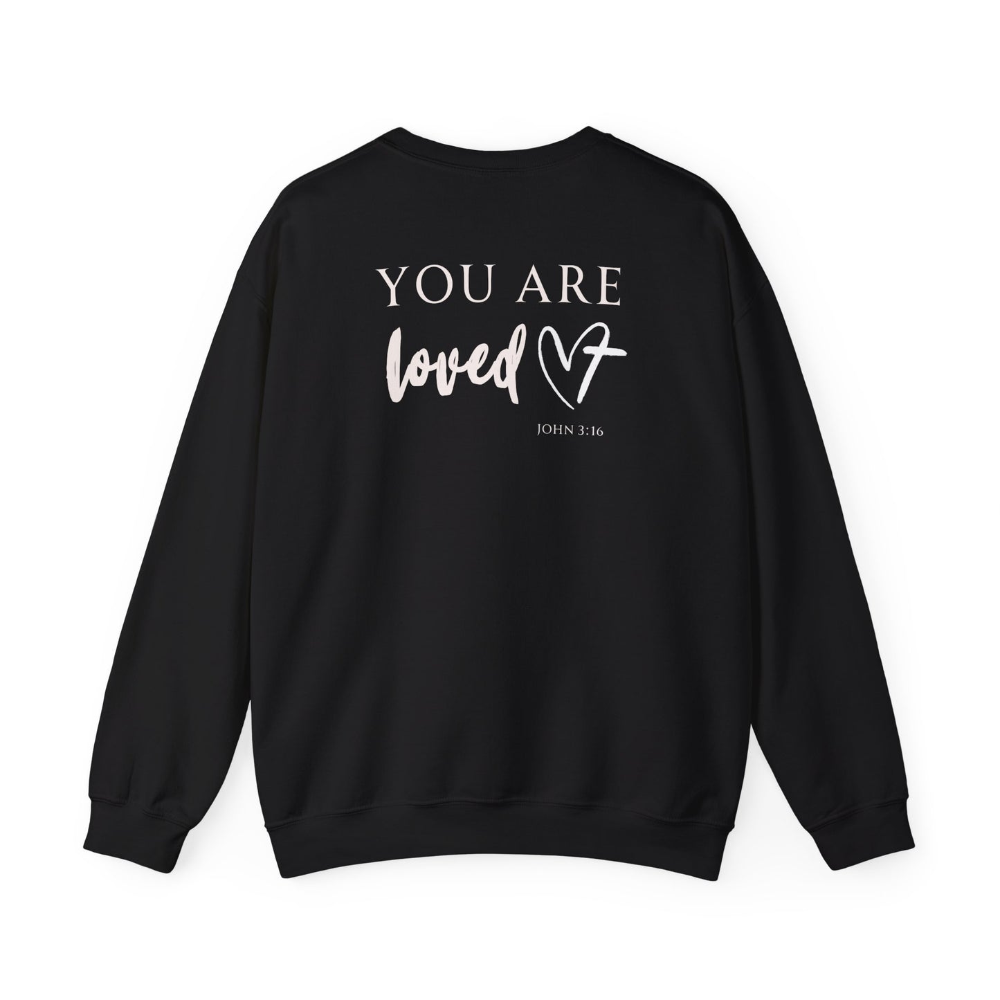 You Are Loved Heart with Cross Crewneck Sweatshirt