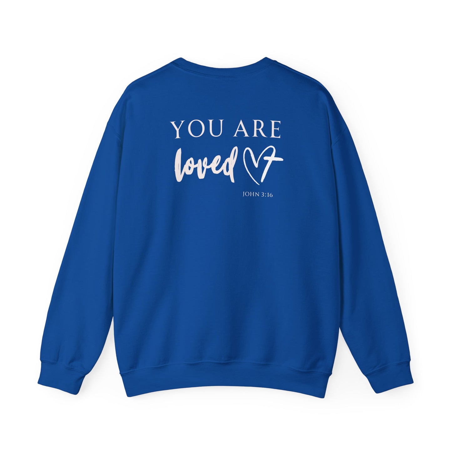 You Are Loved Heart with Cross Crewneck Sweatshirt