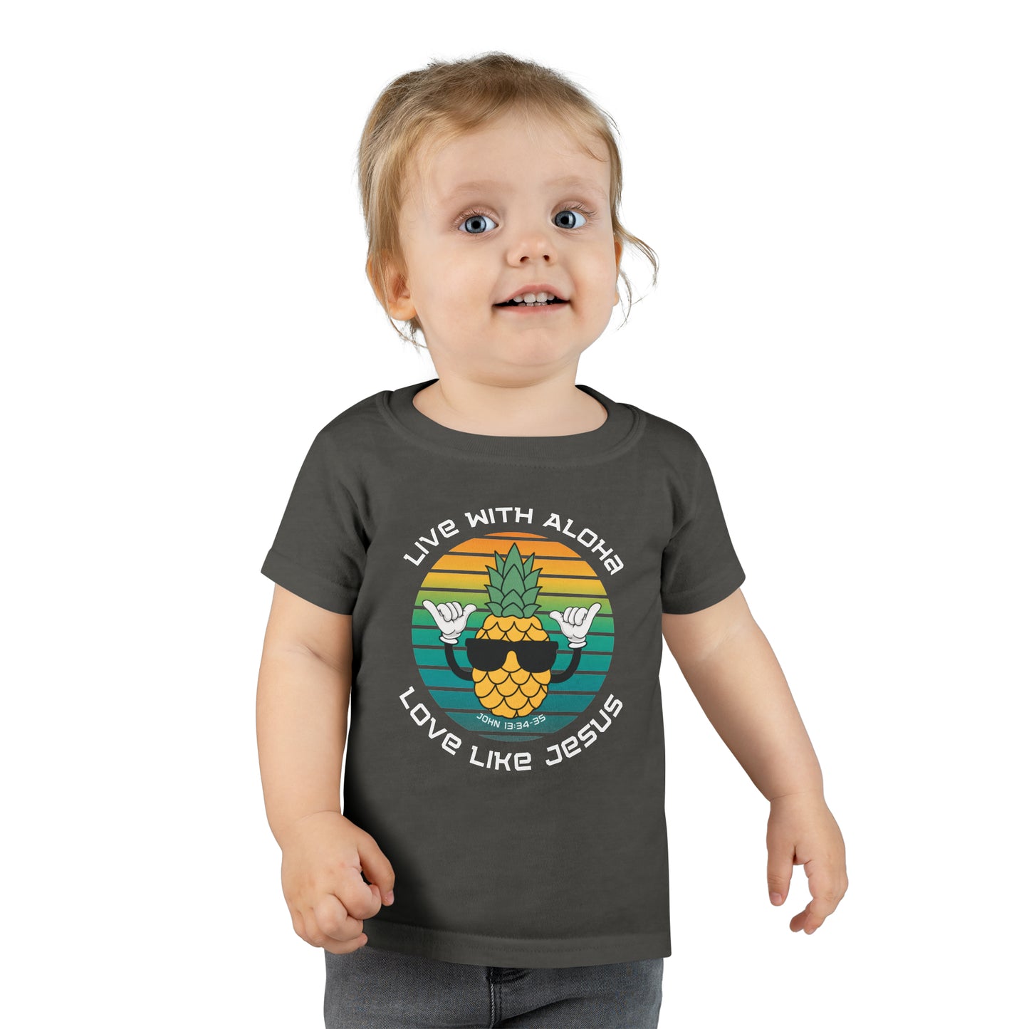 Live with Aloha, Love like Jesus Pineapple Toddler T-shirt