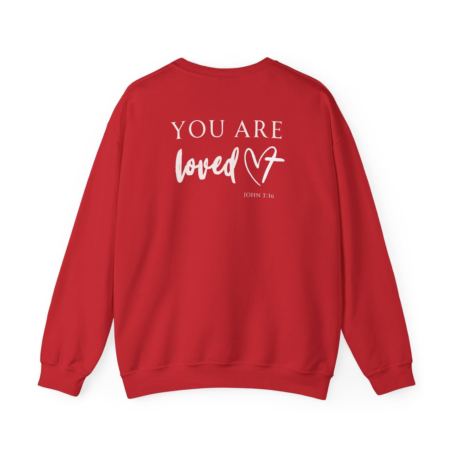 You Are Loved Heart with Cross Crewneck Sweatshirt