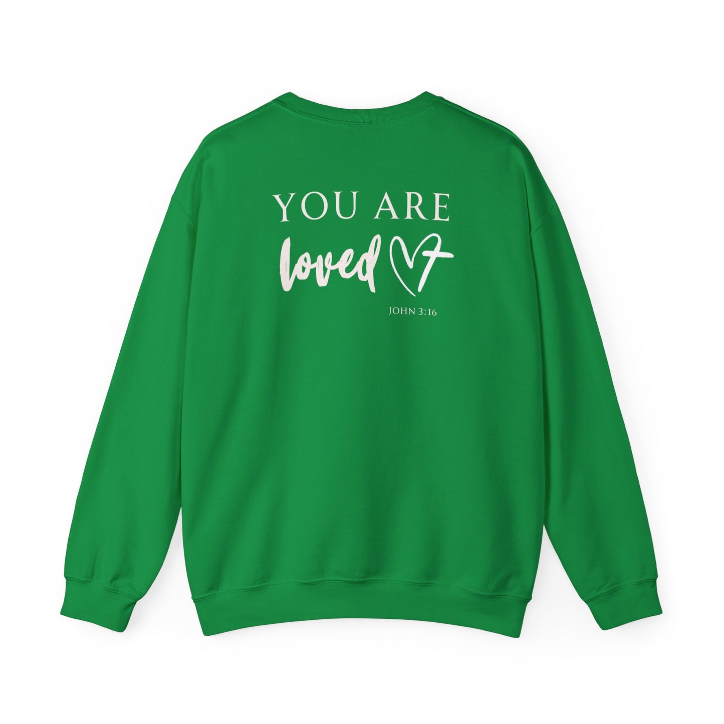 You Are Loved Heart with Cross Crewneck Sweatshirt