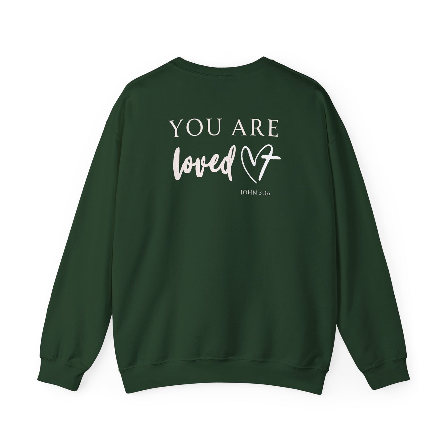You Are Loved Heart with Cross Crewneck Sweatshirt