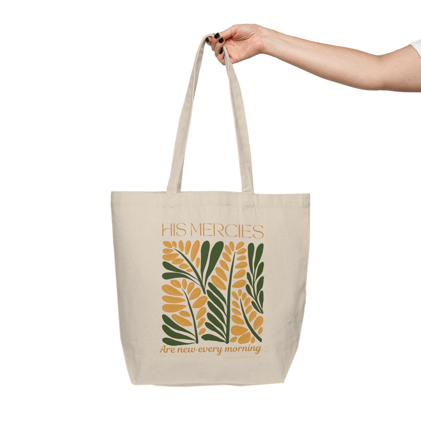 His Mercies Are New Canvas Shopping Tote