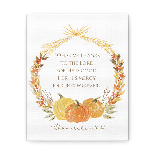 Give Thanks to the Lord Fall Season Canvas