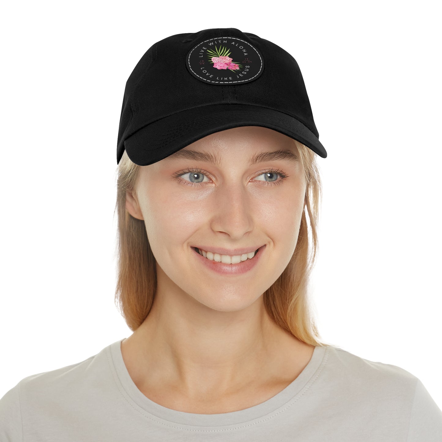 MAUI FUNDRAISER Lokelani Rose Leather Patch Hat