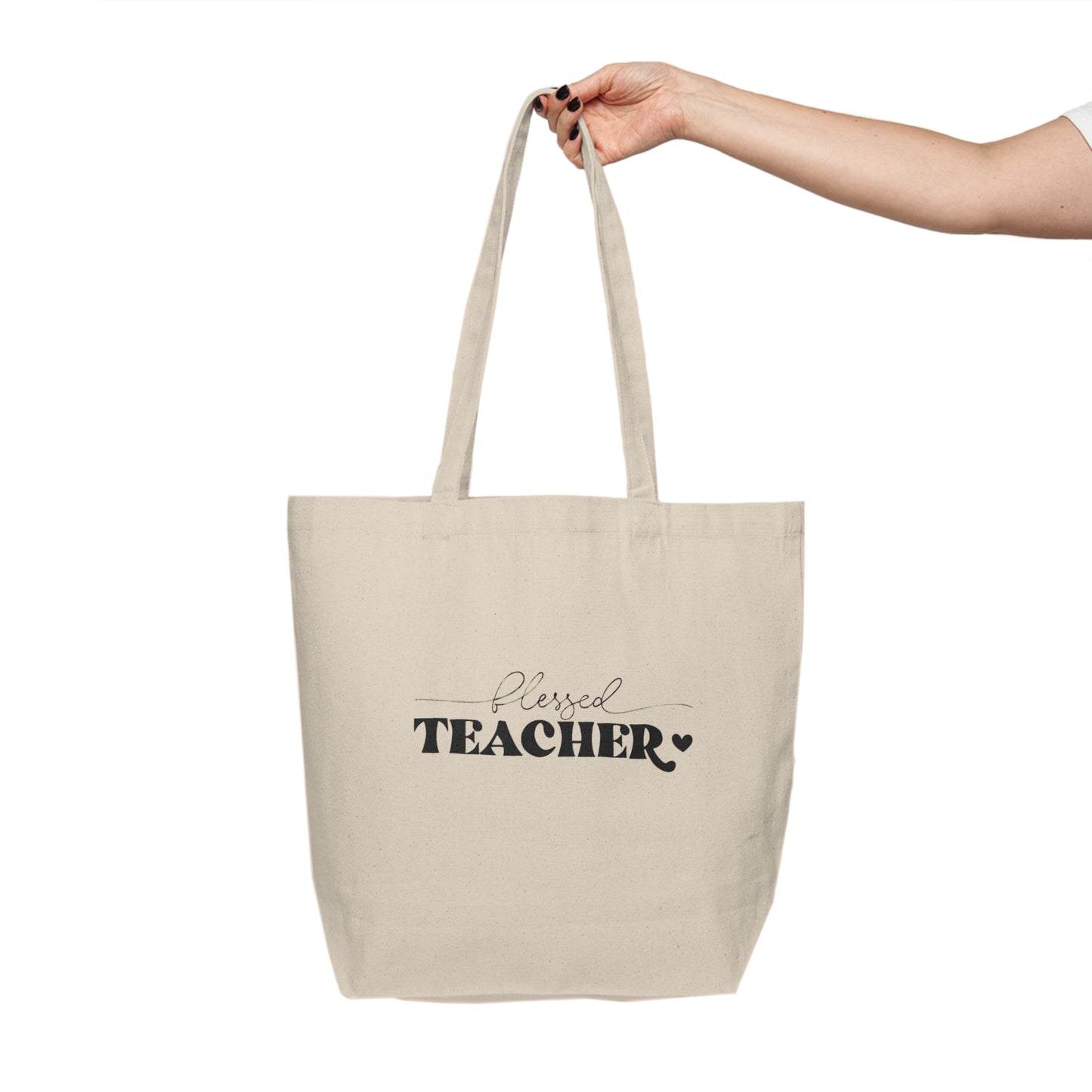 Blessed Teacher Canvas Shopping Tote