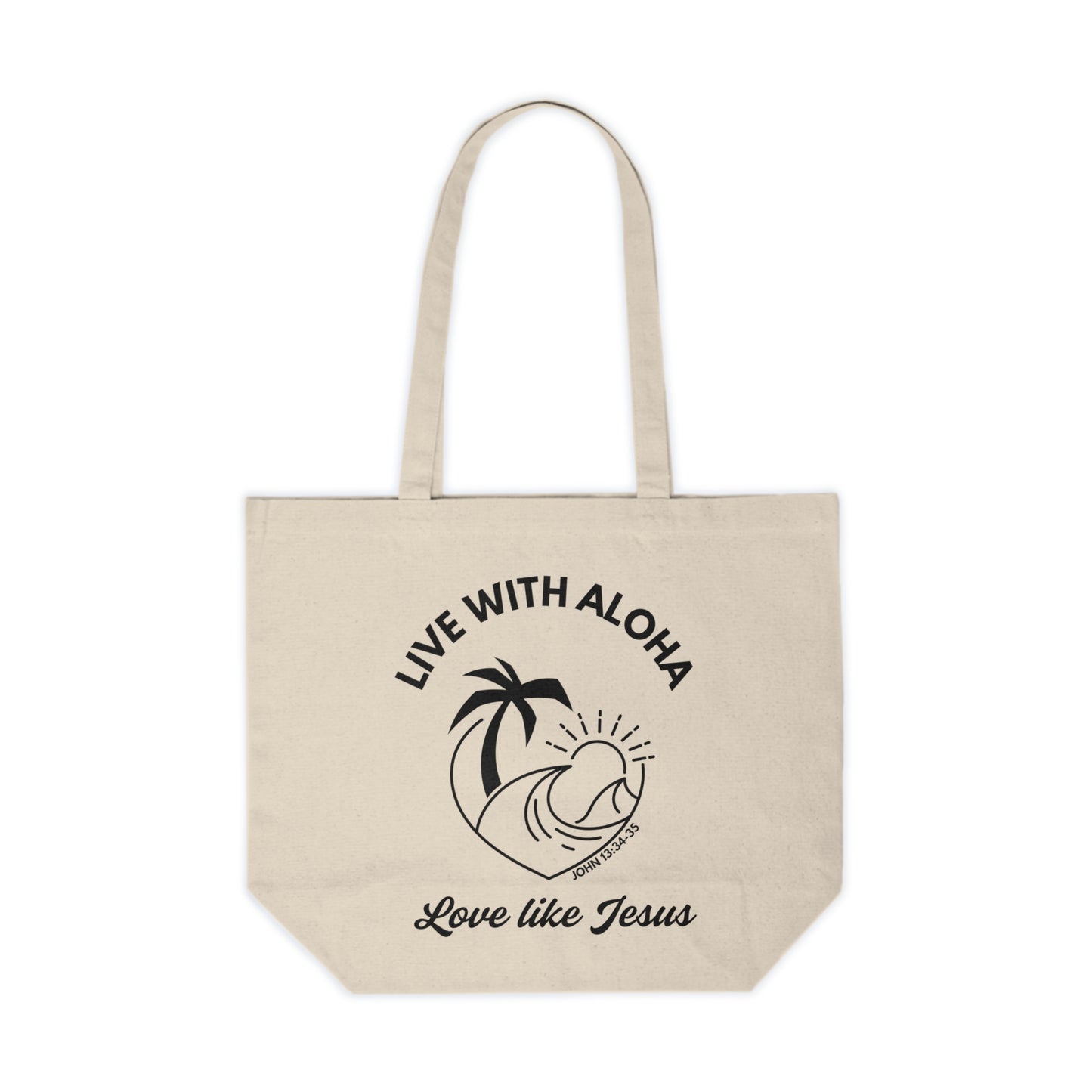 Live with Aloha, Love Like Jesus Canvas Shopping Tote