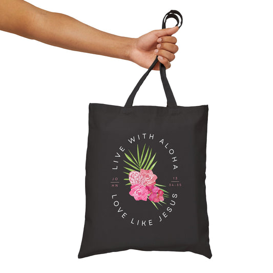 MAUI FUNDRAISER Black Cotton Canvas Tote Bag