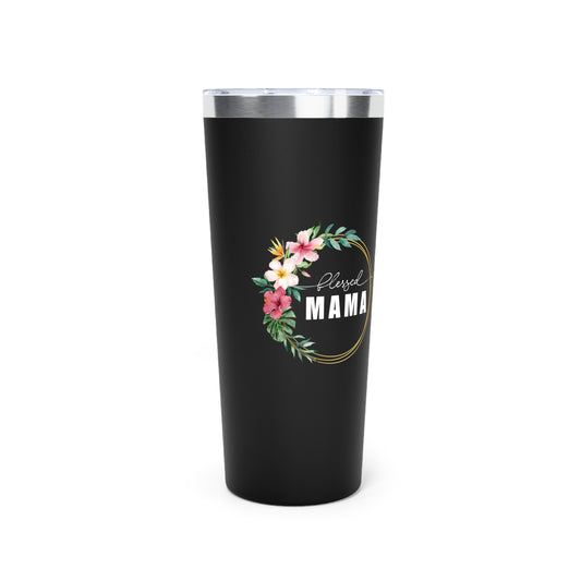 Blessed Mama Tropical Flower Copper Vacuum Insulated Tumbler, 22oz